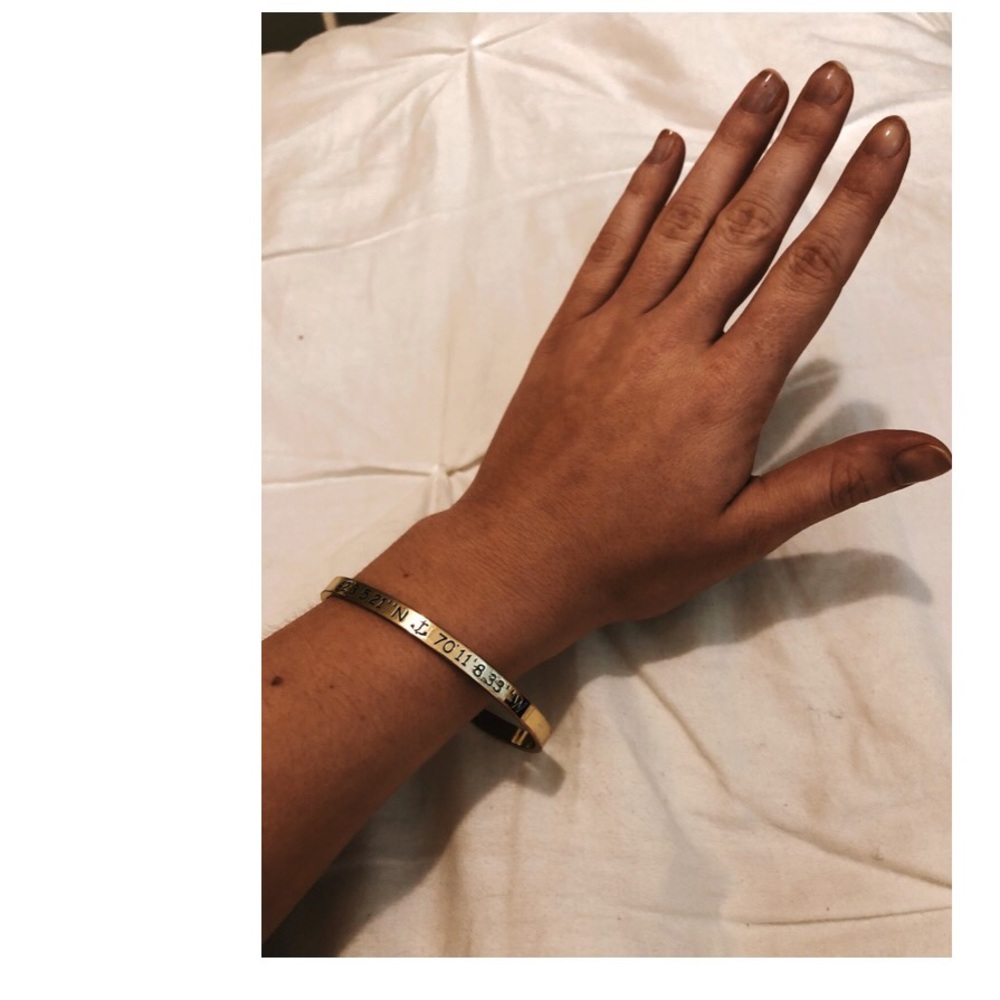 Gold Cape cod P-town coordinates bracelet